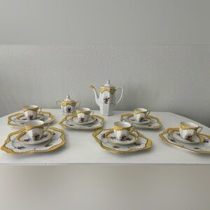 Antique Noritake RARE 20s Art Deco Tea Demitasse Teapot Sugar Cup Saucer Plate